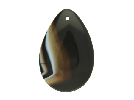 Agat / zawieszka / kropla / 44x29x6mm / brązowy, czarny / 1szt