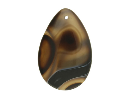 Agat / zawieszka / kropla / 44x29x6mm / brązowy, czarny / 1szt