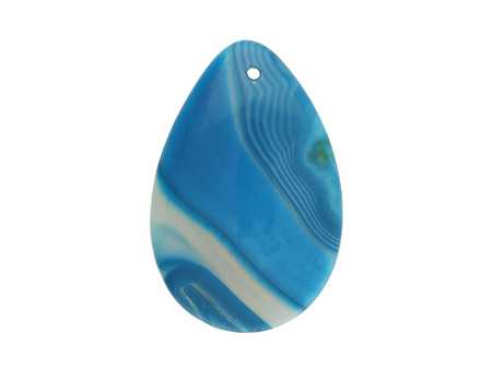 Agat / zawieszka / kropla / 44x29x6mm / niebieski / 1szt