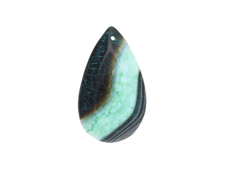 Agat / zawieszka / kropla / 46x30x7mm / multikolor / 1szt