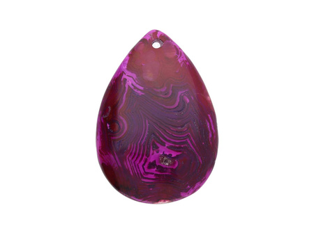 Agat / zawieszka / kropla / 48x33x5.5mm / różowo-fioletowy / 1szt