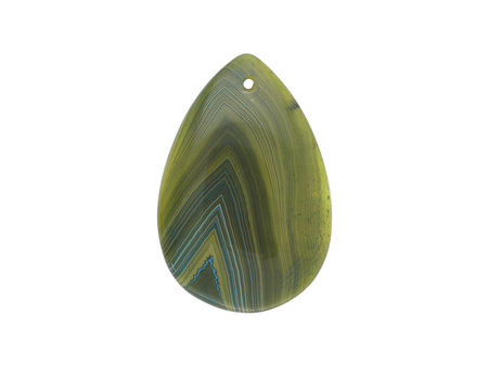 Agat / zawieszka / kropla / 48x33x6mm / zielony / 1szt