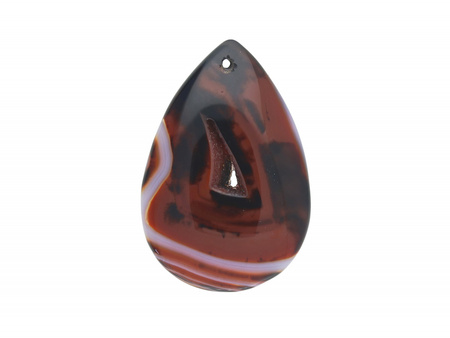 Agat / zawieszka / kropla / 49x33x6mm / multikolor / 1szt