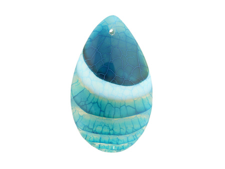 Agat / zawieszka / kropla / 52x31x6mm / niebieski / 1szt