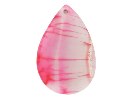 Agat / zawieszka / kropla / 55x32x6mm / różowy / 1szt