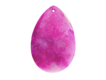 Agat / zawieszka / kropla / 55x36x6mm / różowy / 1szt