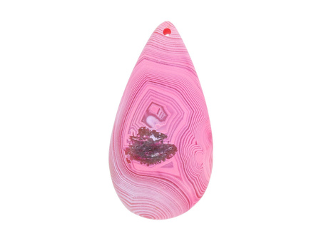 Agat / zawieszka / kropla / 57x29x7mm / różowy / 1szt