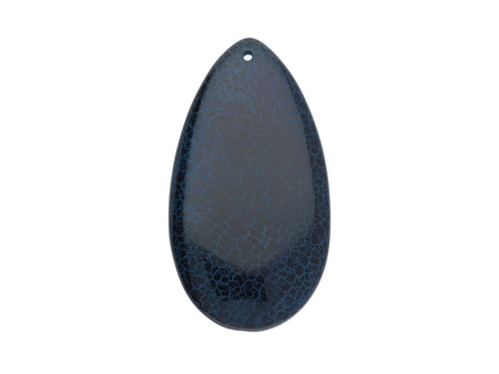 Agat / zawieszka / kropla / 59x32x5mm / czarno-granatowy / 1szt