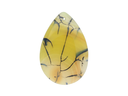 Agat / zawieszka / kropla / 59x34x8mm / miodowy / 1szt