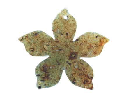 Agat / zawieszka / kwiat / 57x61x9mm / pomarańczowy / 1szt