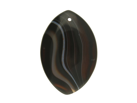 Agat / zawieszka / markiza / 44x30x7mm / czarny, brązowy / 1szt