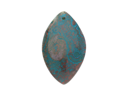 Agat / zawieszka / markiza / 50x30x6.5mm / brązowo-turkusowy / 1szt