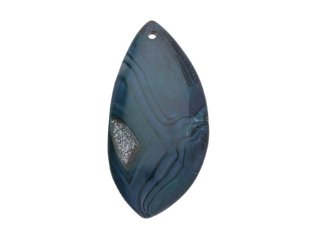 Agat / zawieszka / markiza / 58x29x5.5mm / czarno-zielony / 1szt
