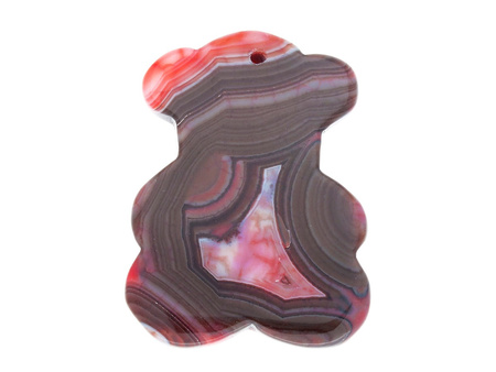 Agat / zawieszka / miś / 46x35x6mm / brązowy / 1szt