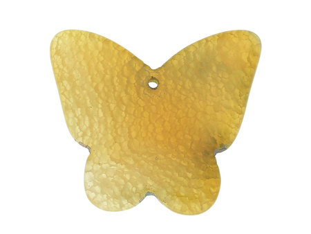 Agat / zawieszka / motyl / 38x43x4mm / żółty / 1szt