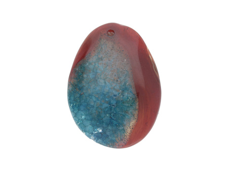 Agat / zawieszka / owal / 44x34x7mm / niebiesko-brązowy / 1szt