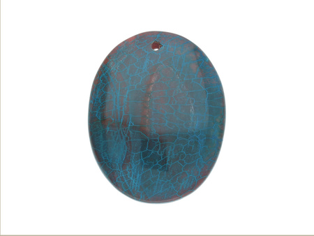 Agat / zawieszka / owal / 45x36x7mm / niebiesko-brązowy / 1szt