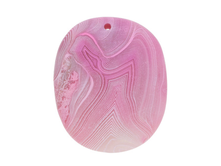 Agat / zawieszka / owal / 46x38x7mm / różowy / 1szt