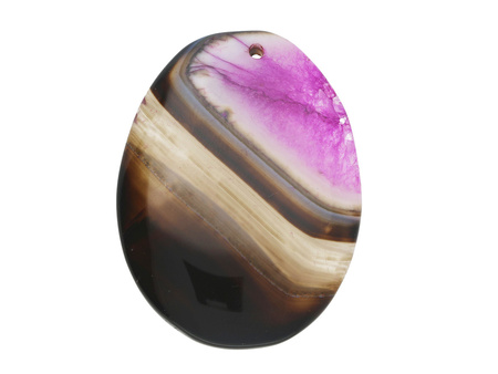 Agat / zawieszka / owal / 47x37x7mm / brązowo-fioletowy / 1szt