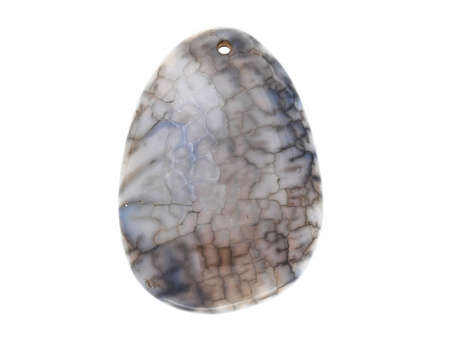 Agat / zawieszka / owal nieregularny / 48x34x8mm / szary / 1szt
