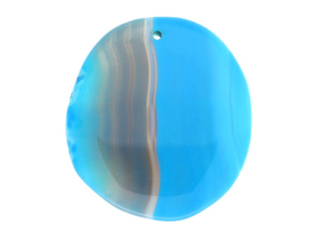 Agat / zawieszka / owal nieregularny / 49x45x8mm / niebiesko-szary / 1szt