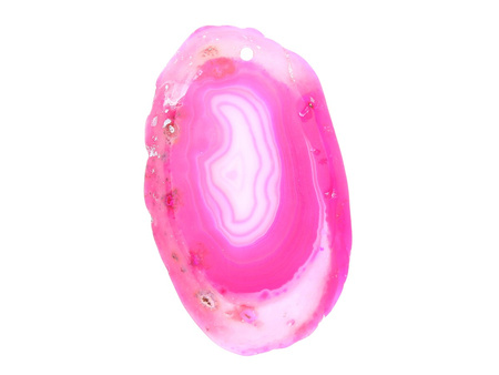Agat / zawieszka / owal nieregularny / 56x33x6mm / różowo-biały / 1szt
