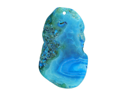 Agat / zawieszka / owal nieregularny / 57x34x8mm / błękitny / 1szt