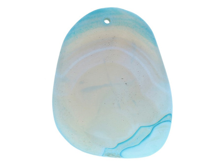 Agat / zawieszka / owal nieregularny / 58x42x7mm / szaroniebieski / 1szt