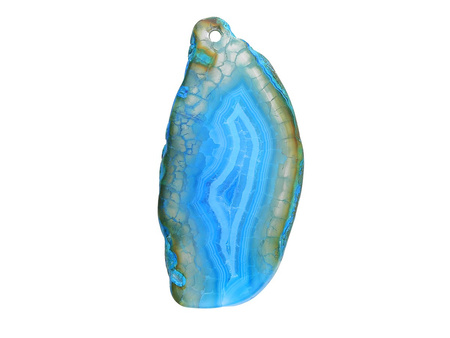 Agat / zawieszka / owal nieregularny / 60x30x7mm / niebiesko-szary / 1szt
