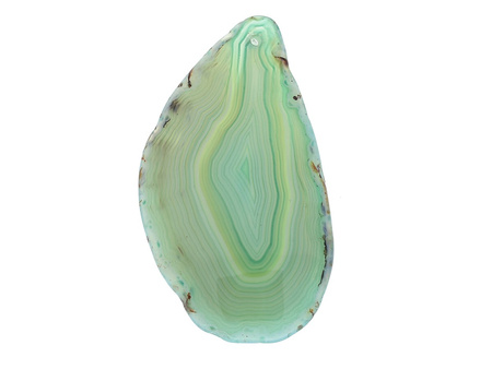 Agat / zawieszka / owal nieregularny / 61x36x7mm / zielony / 1szt