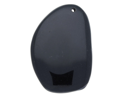 Agat / zawieszka / owal nieregularny / 64x42x10mm / czarny / 1szt