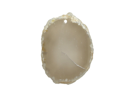 Agat / zawieszka / plaster nieregularny / 46x33mm / beżowo-szary / 1szt