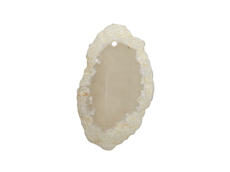 Agat / zawieszka / plaster nieregularny / 48x29mm / jasny szary / 1szt