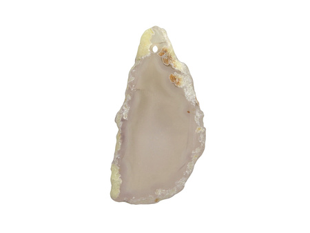 Agat / zawieszka / plaster nieregularny / 51x26mm / jasny szary / 1szt