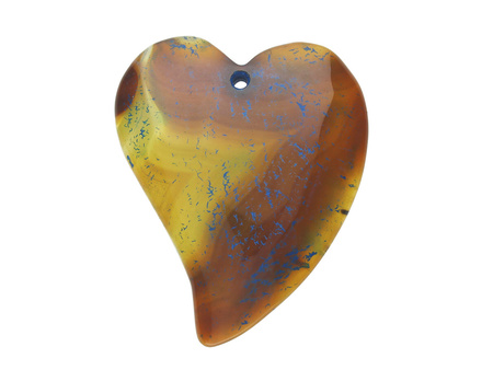 Agat / zawieszka / serce / 49x42x6mm / brązowy / 1szt