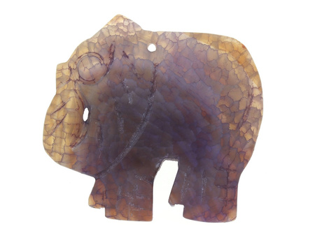 Agat / zawieszka / słoń / 49.5x52x7.5mm / ciemny beżowy / 1szt