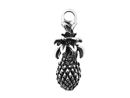 Ananas 23x8mm, zawieszka charms / kolor srebrny, oksydowany / otwór 2.6mm / 1szt