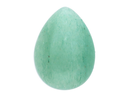 Awenturyn / kaboszon / kropla / 18x13x5mm / mleczny zielony / 1szt
