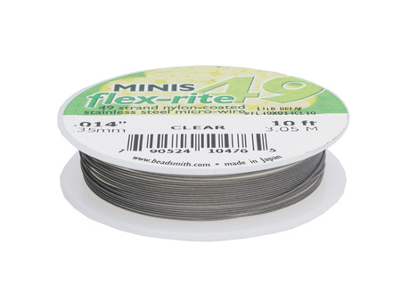 BEADSMITH™ / drut flex-rite 49 / stal chirurgiczna / 0.35mm / Crystal / 3m