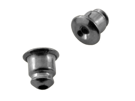 Baranki metalowe z silikonowym wypełnieniem / kolor czarny / 4x5mm / 40szt