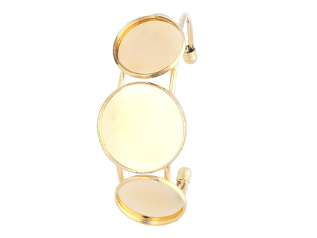 Baza bransoletki / miedziana / na dwa kaboszony 20mm + 25mm / KC Gold / 1szt