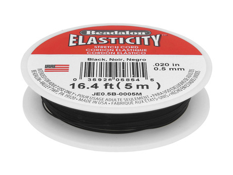 Beadalon™ / Elasticity / gumka / 0.5mm / Black / 5m