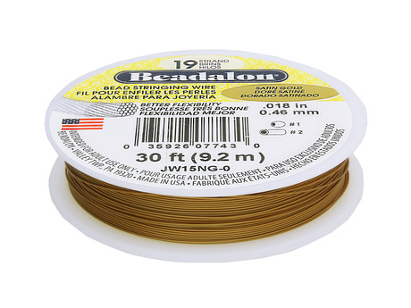 Beadalon™ / linka jubilerska / 19strd / 0.46mm / Satin Gold / 9.2m