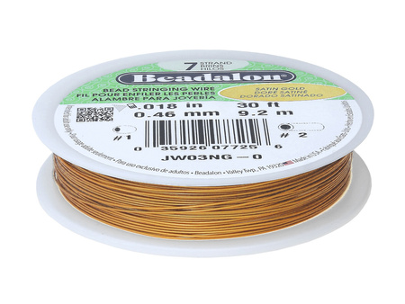 Beadalon™ / linka jubilerska / 7strd / 0.46mm / Satin Gold / 9.2m