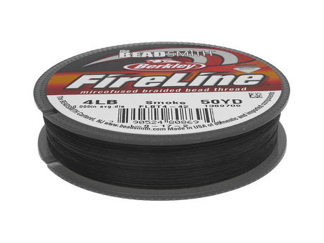 Beadsmith™ / nić FireLine / polietylen / grubość 0.12mm / Smoke / 45mm