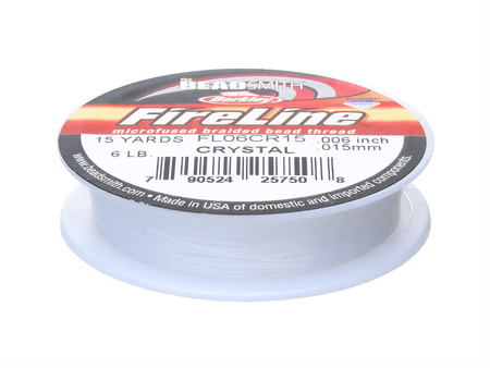 Beadsmith™ / nić FireLine / polietylen / grubość 0.15mm / Crystal / 13.65m