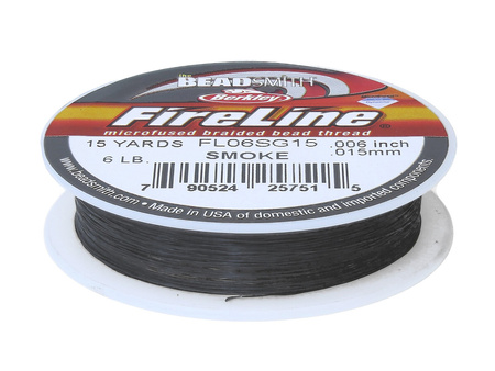 Beadsmith™ / nić FireLine / polietylen / grubość 0.15mm / Smoke / 13.65m