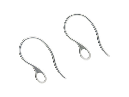 Bigle otwarte / łezka / stal chirurgiczna / 23x11x1mm / srebrny / uchwyt 3mm / 2szt