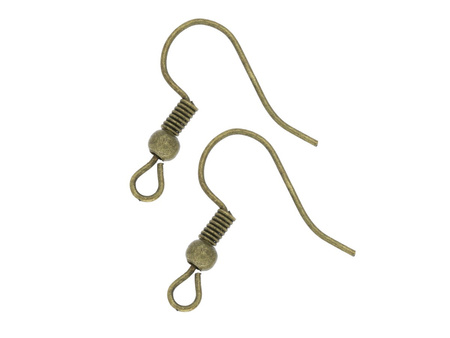 Bigle otwarte / z kulką i sprężynką / 19mm / antyczny brąz / otwór 2mm / 200 szt