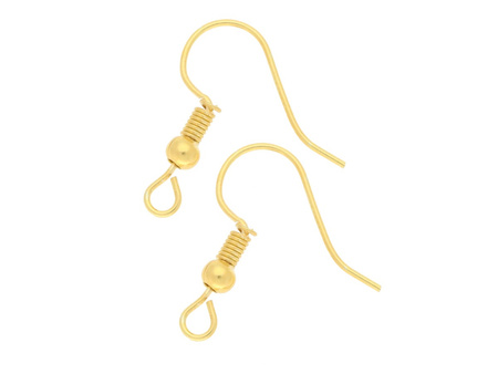 Bigle otwarte / z kulką i sprężynką / 19mm / złoty / otwór 2mm / 200 szt